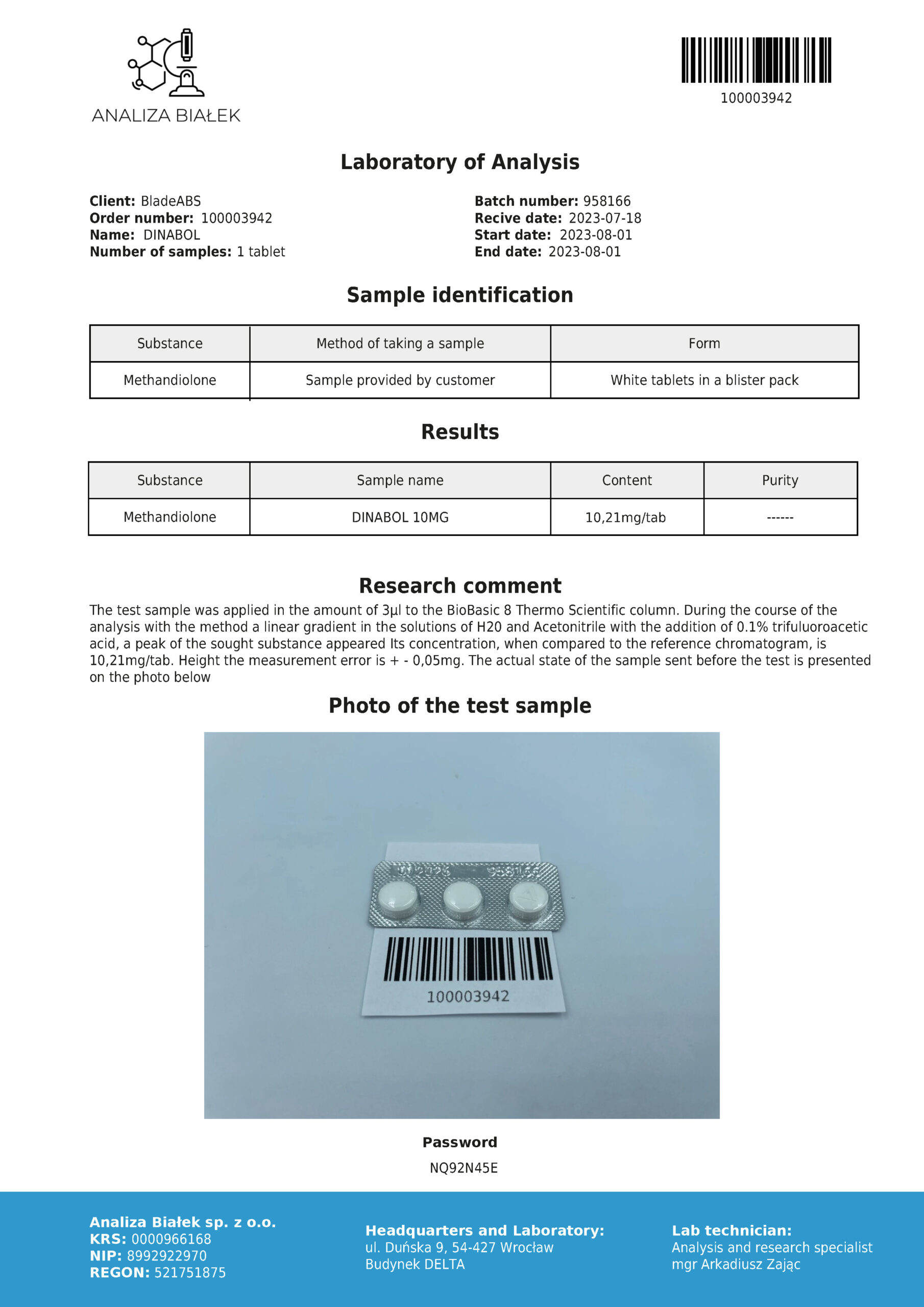 Dinabolyn 10 mg (Methandrostenolone) - Dbol - Dianabol - Image 3
