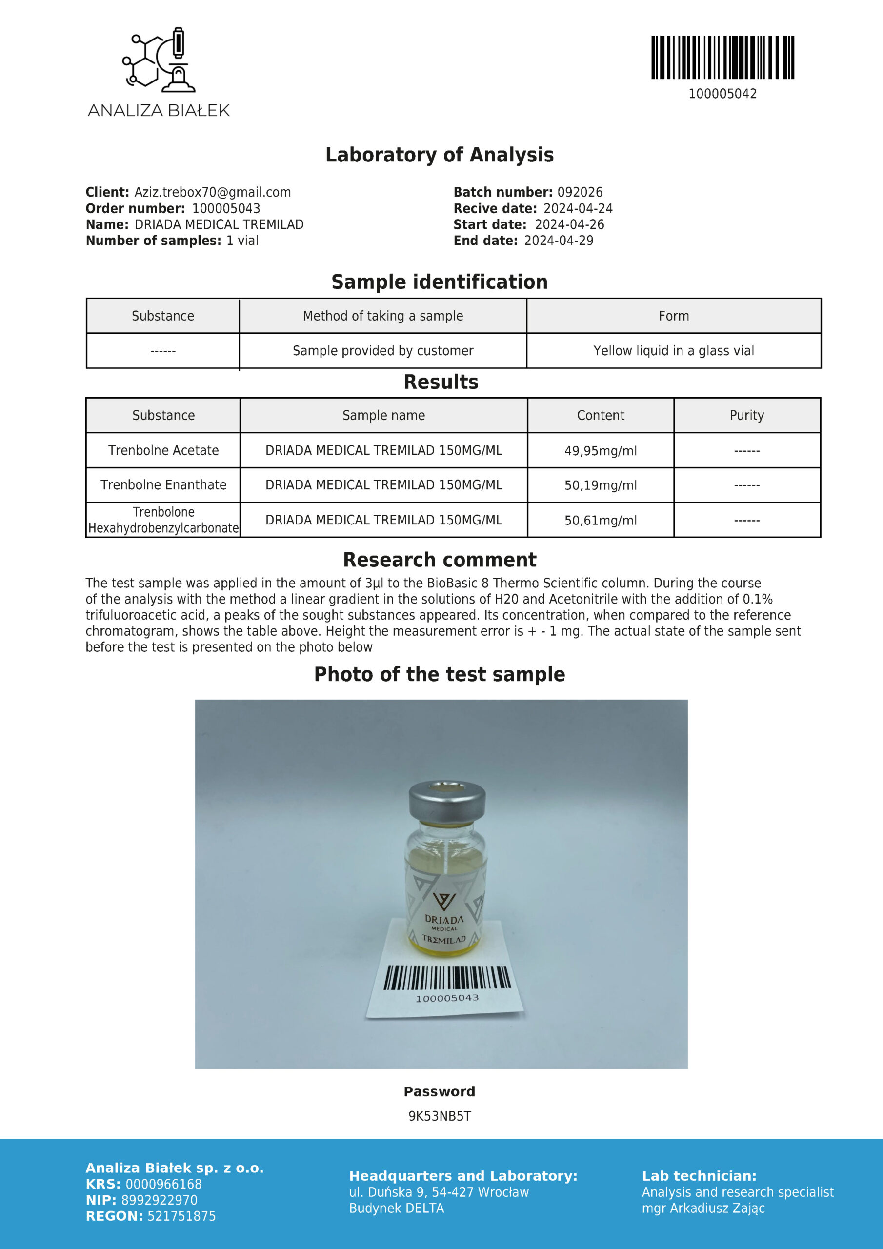 Tremilad 150 mg/ml (mezcla de trembolona) vial de 10 ml - Imagen 2