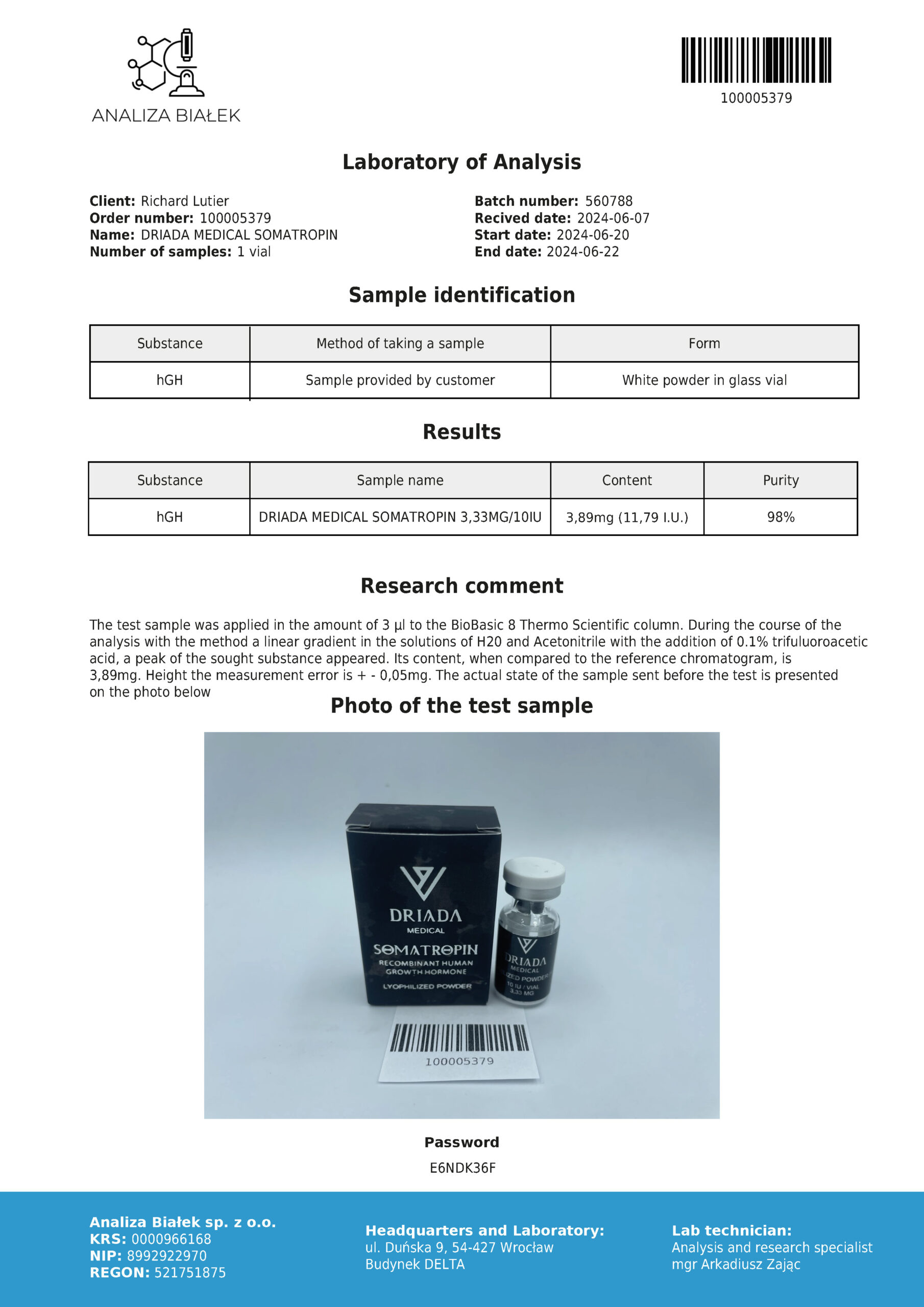 Somatropine HGH Poeder 100iu - GH Groeihormoon - Afbeelding 5