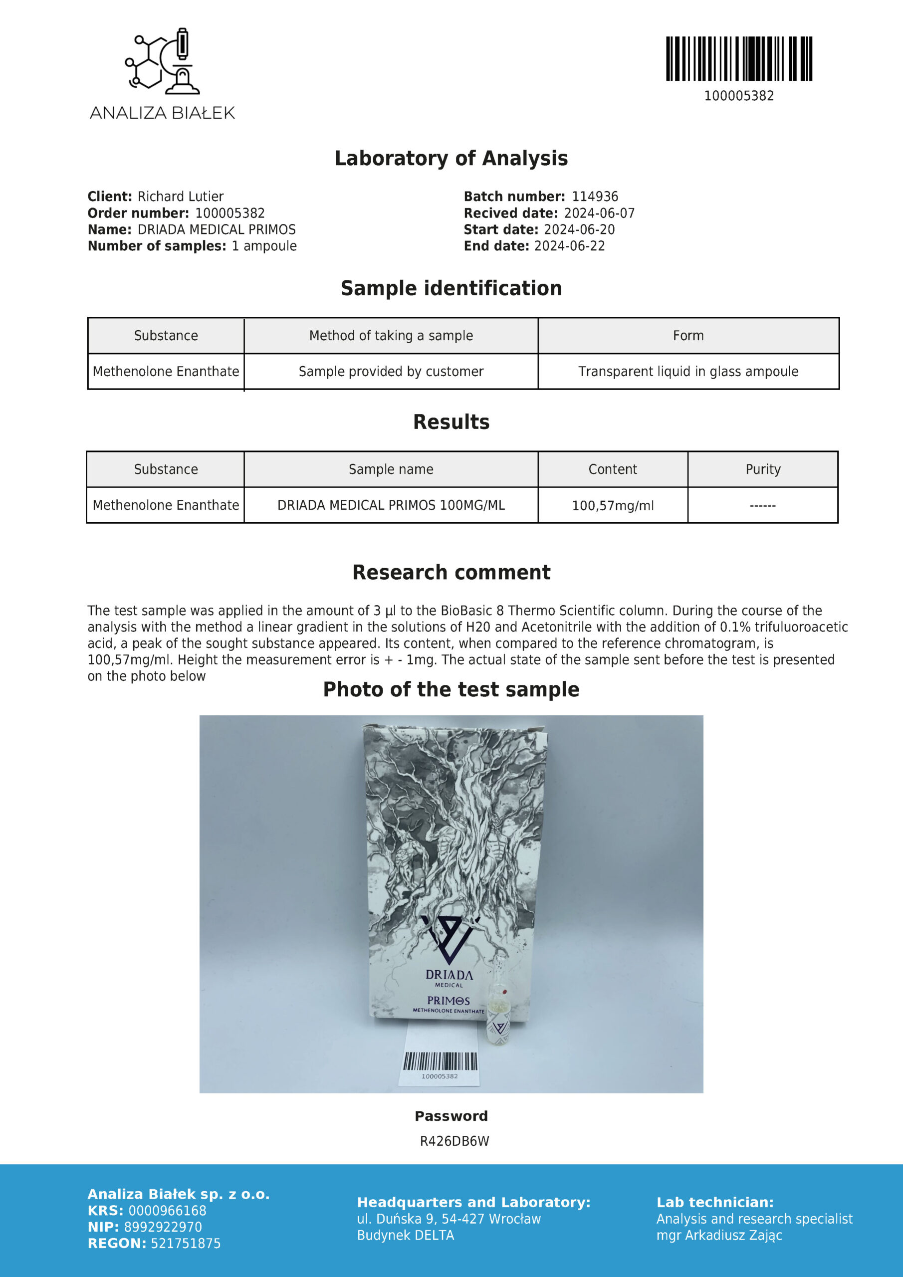 Primos 100 mg/ml (Metenolone Enanthate) 10 ml flacon - Primobolan - Afbeelding 4