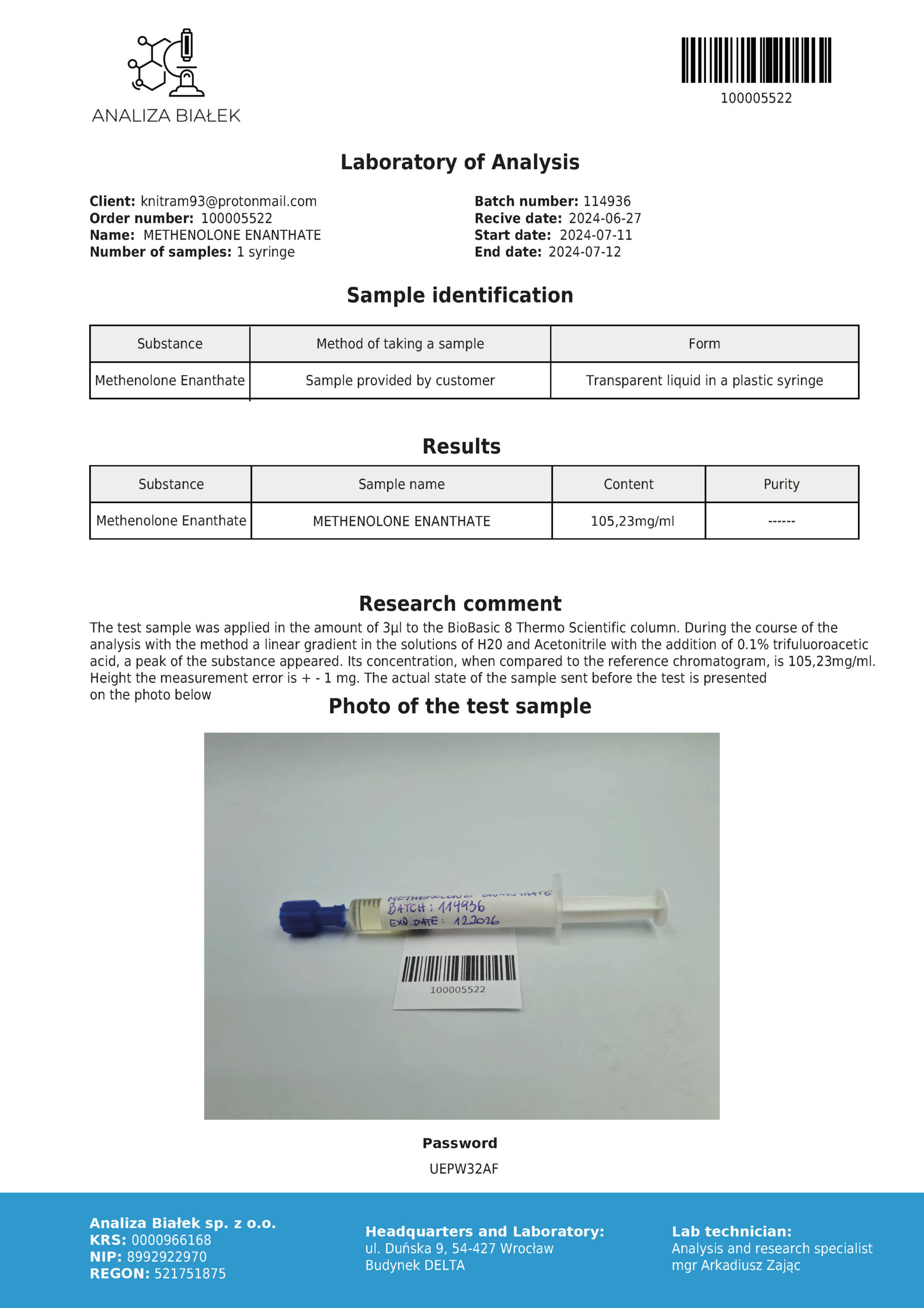 Primos 100 mg/ml (Metenolone Enanthate) 10 ml flacon - Primobolan - Afbeelding 3