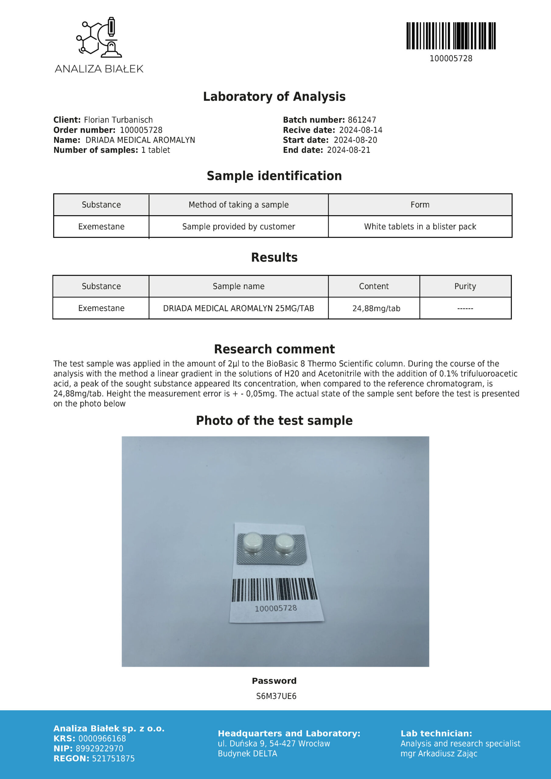 Aromalyn 25 mg Esemestano - Aromasin - Afbeelding 2