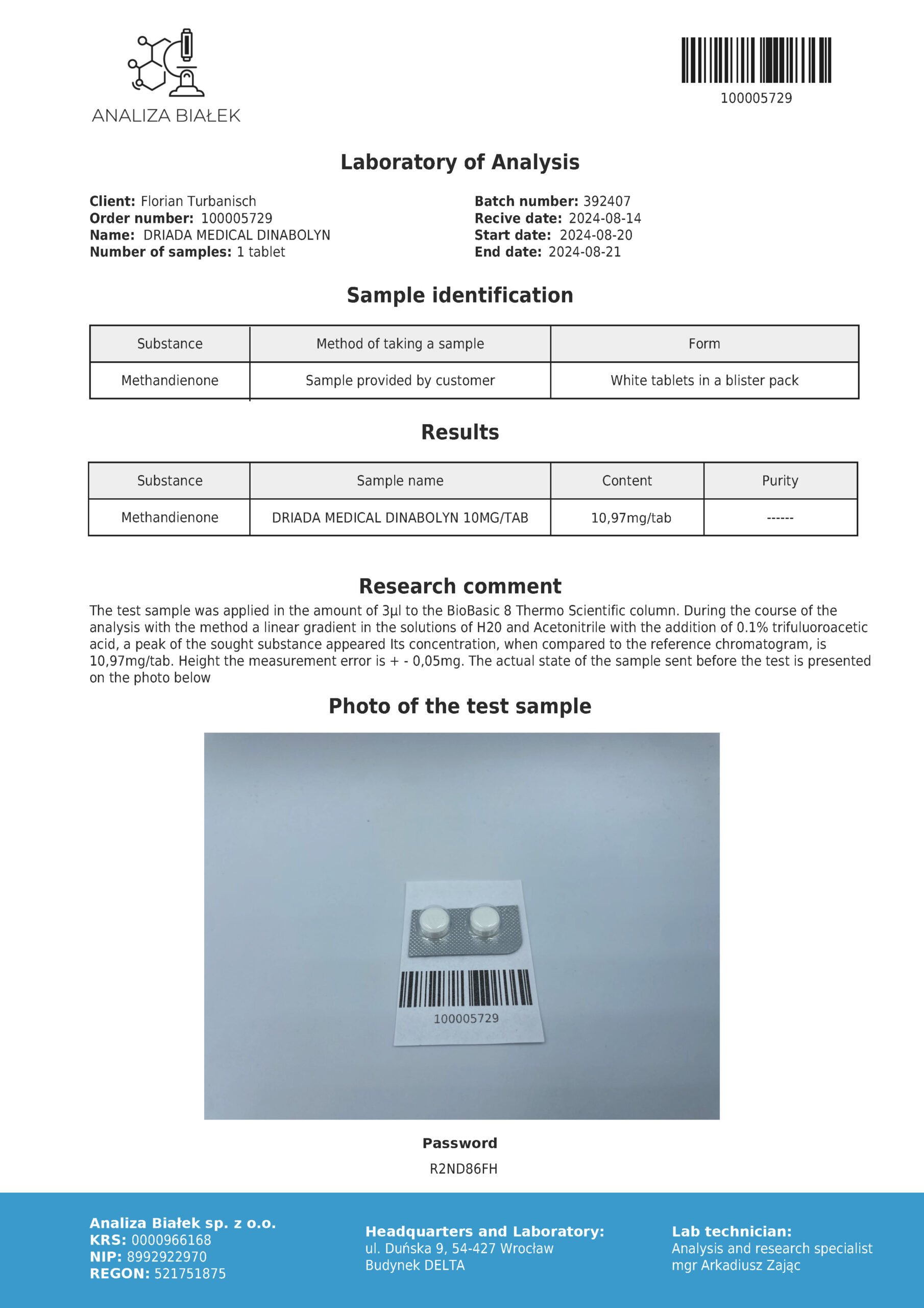 Dinabolyn 10 mg (Methandrostenolone) - Dbol - Dianabol - Image 2