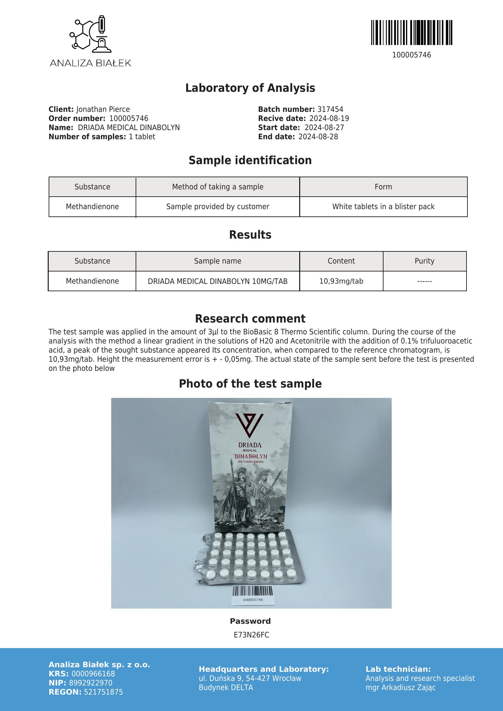 Dinabolyn 10 mg (Metandrostenolone) - Dbol - Dianabol - Image 5
