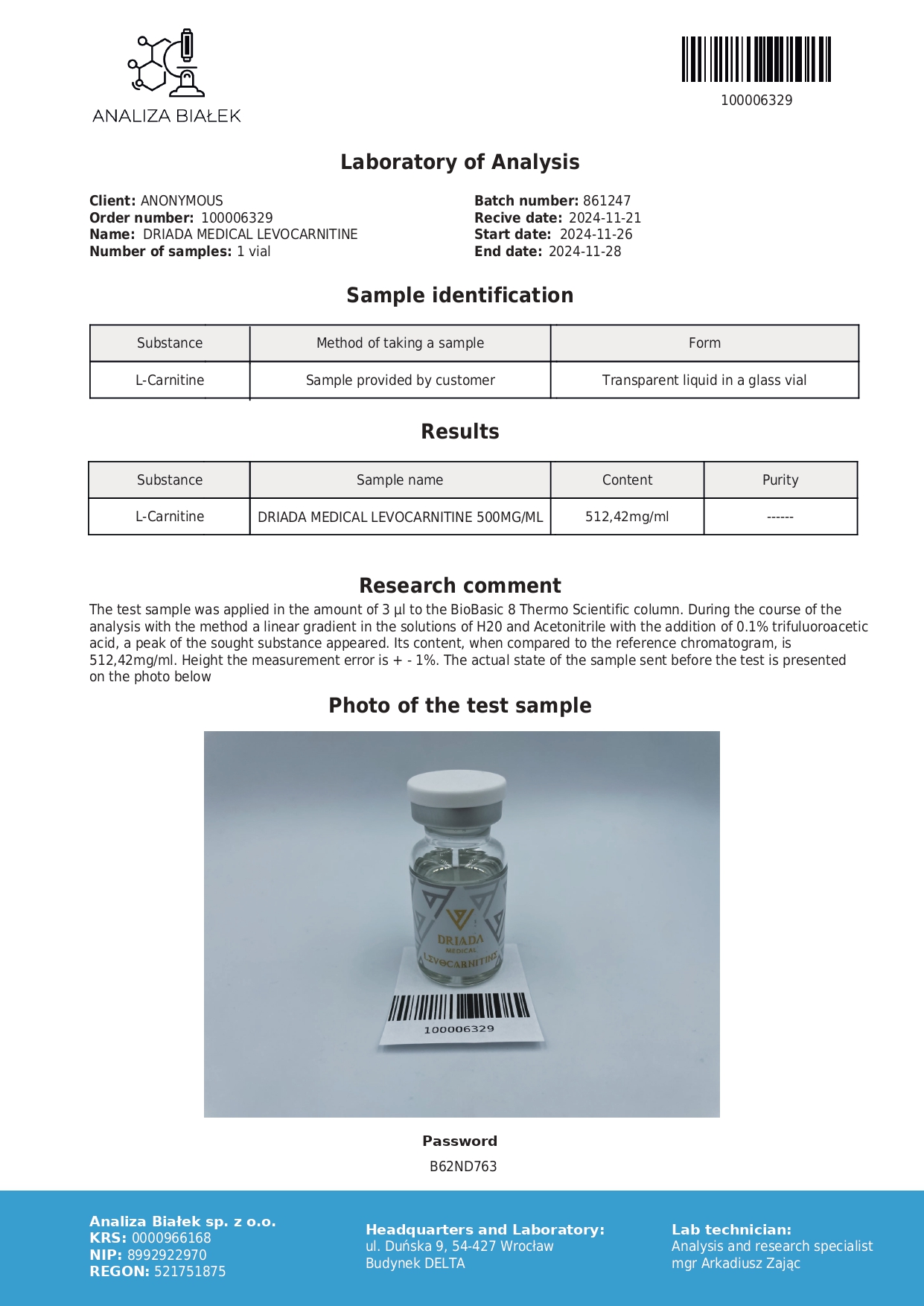 Levocarnitina 500 mg/ml (L-carnitina) vial de 10 ml - Imagen 4