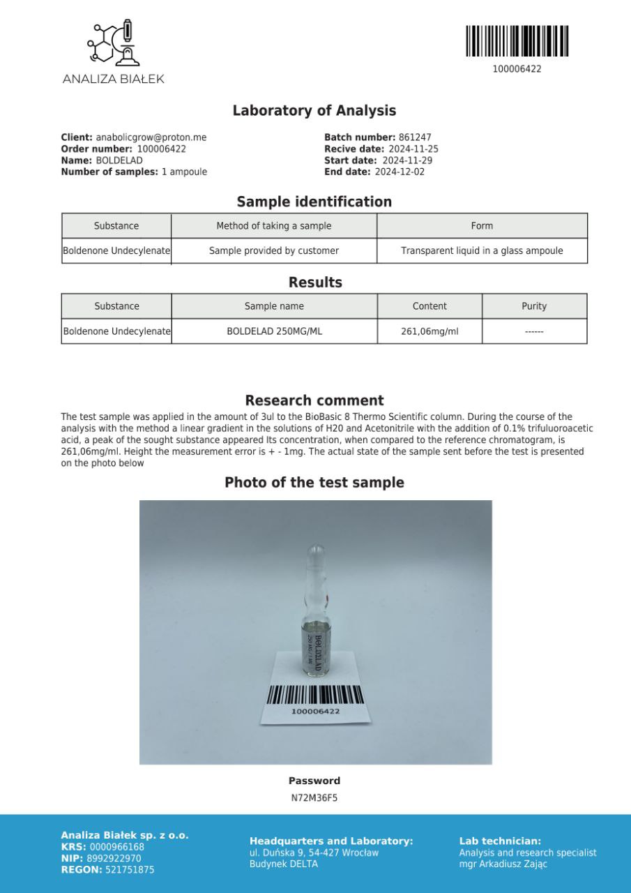 Boldelad 250 mg/ml (boldenona undecilenato) 10 ml EQ - Imagen 4