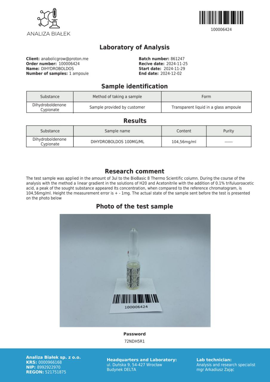Dihydroboldos 100 mg/ml (cipionato de dihidroboldenona) - Imagen 4