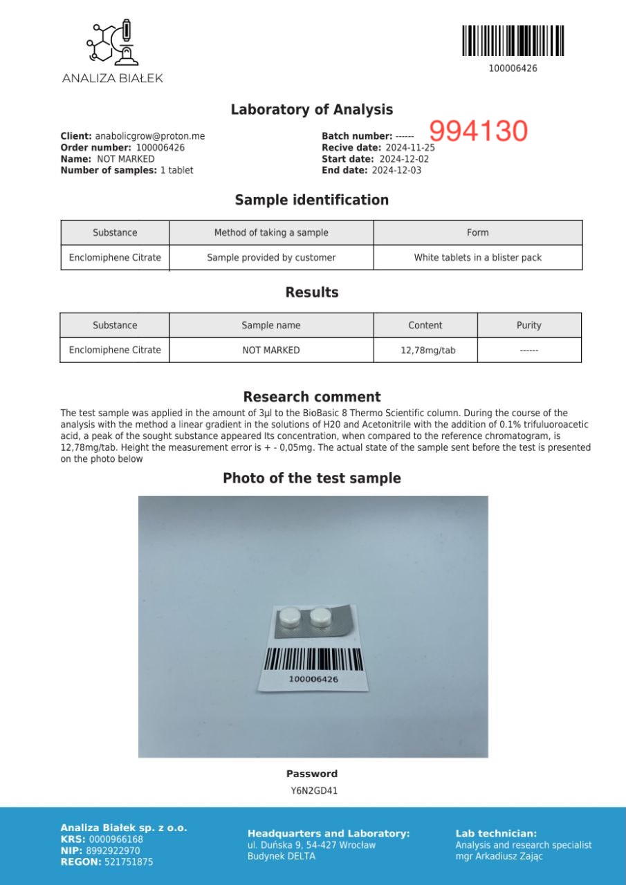 Enclomilad 12.5 mg (Enclomifene citrate) - Image 3