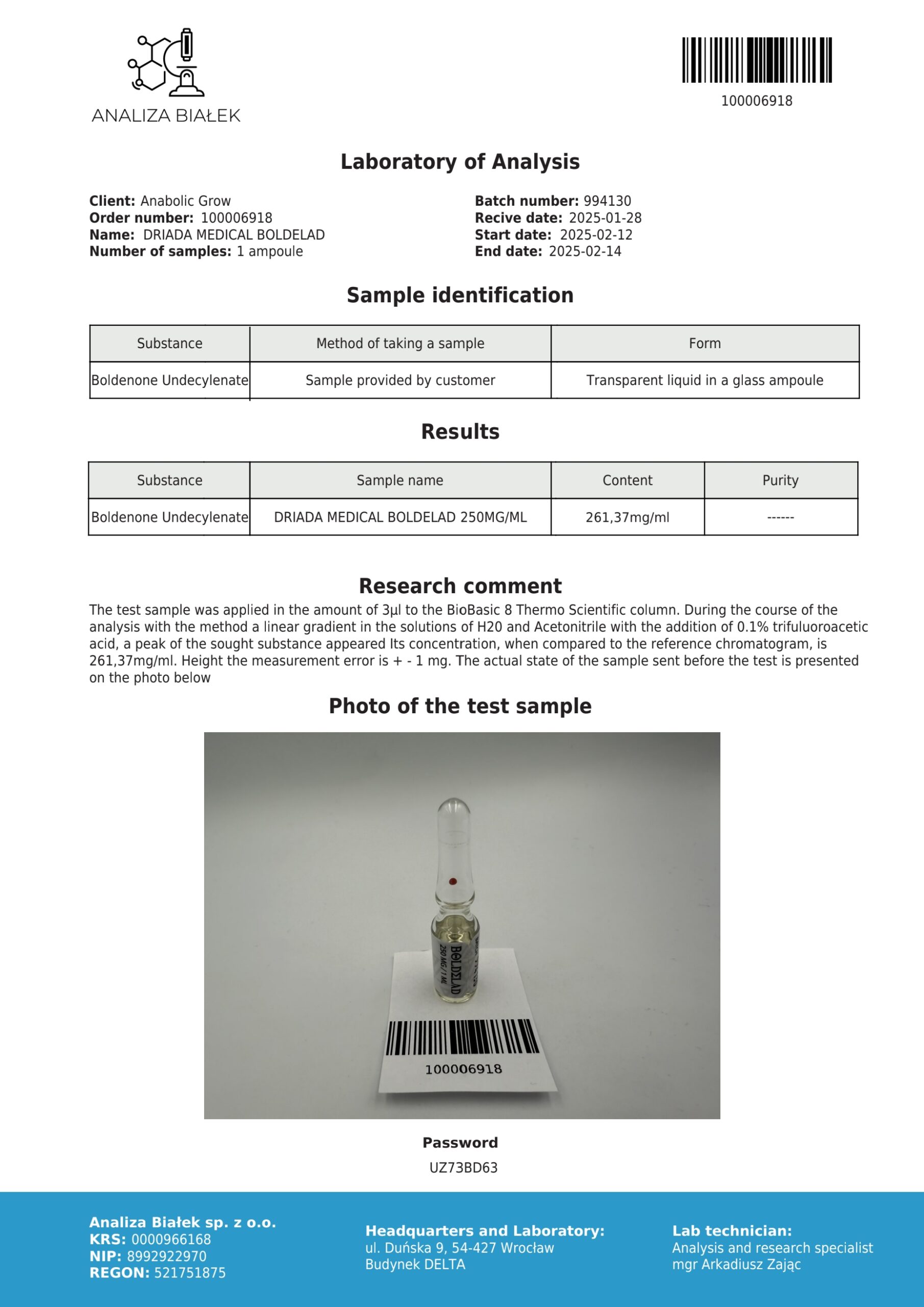 Boldelad 250 mg/ml (Boldenone Undecylenaat-EQ) - Afbeelding 3