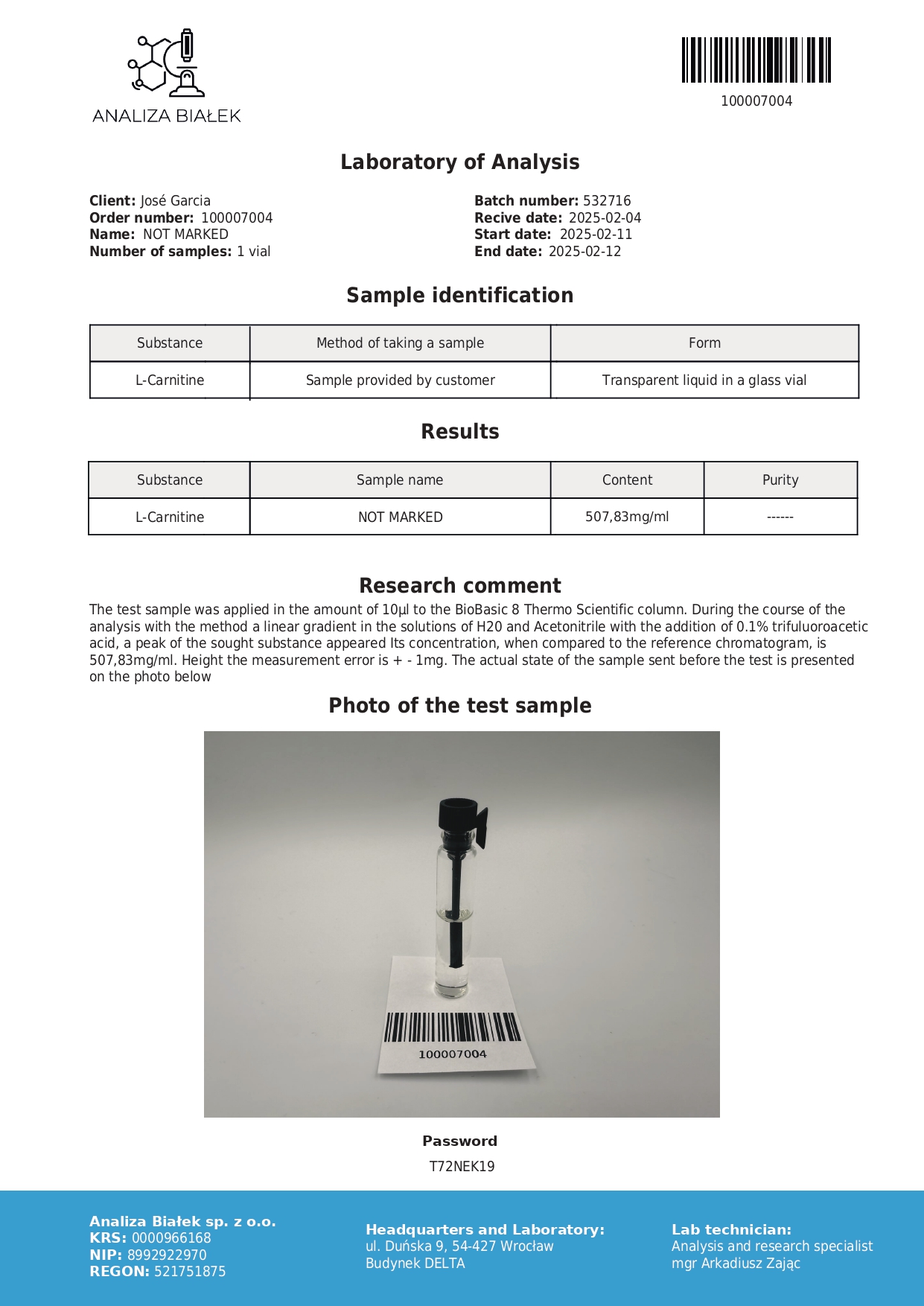 Levocarnitina 500 mg/ml (L-carnitina) vial de 10 ml - Imagen 3