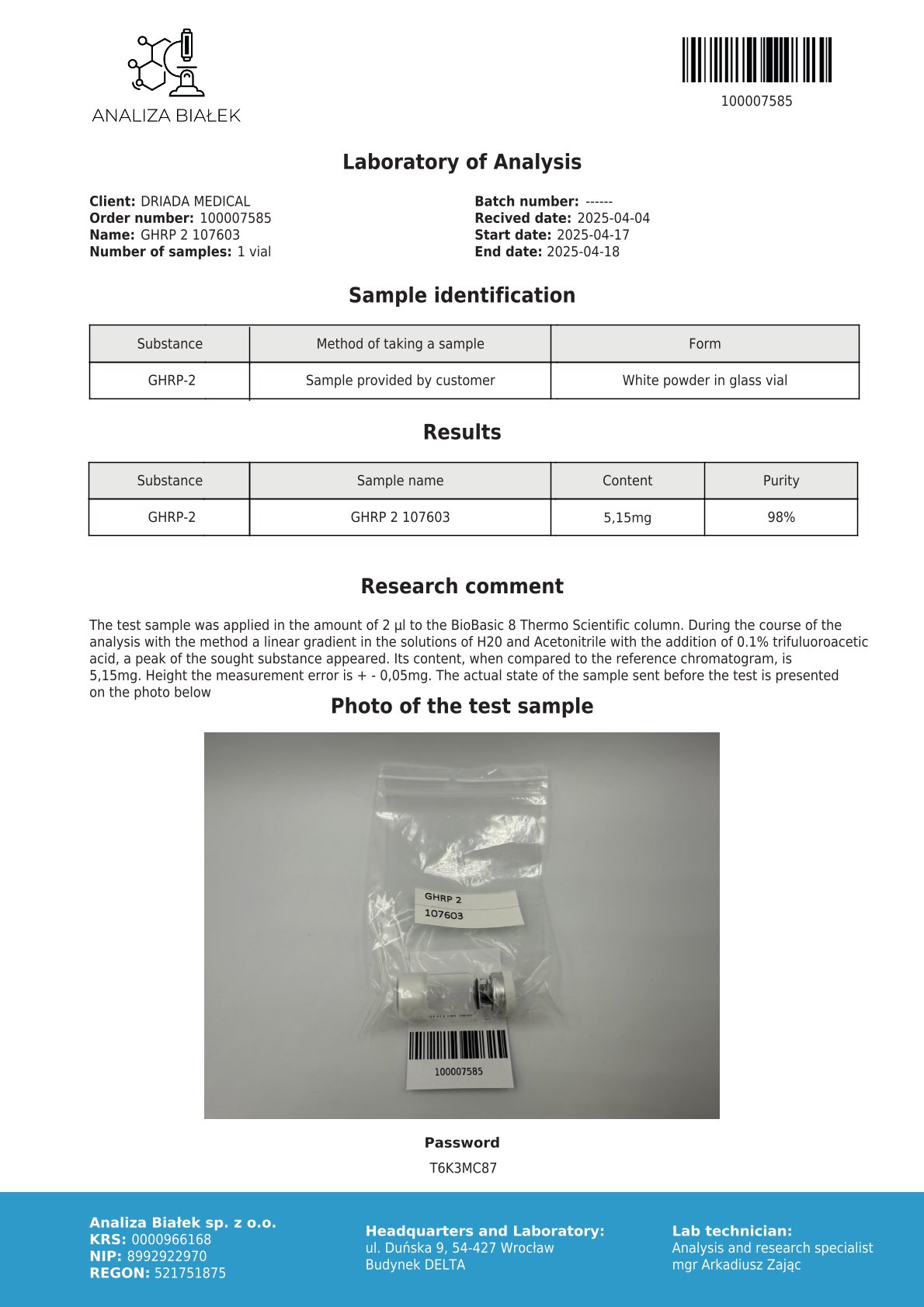 GHRP-2 5 mg - GH-afgevend peptide - Afbeelding 2