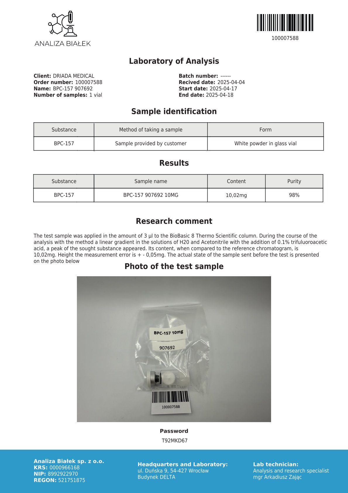BPC-157 10 mg - Peptide voor genezing en herstel - Afbeelding 2