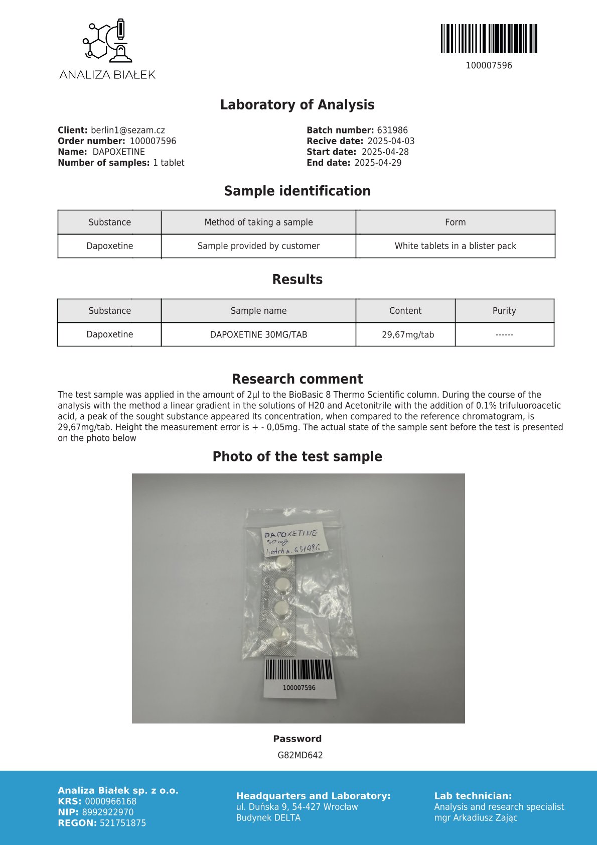 Dapoxetinos 30 mg (Dapoxetina) - Imagen 2