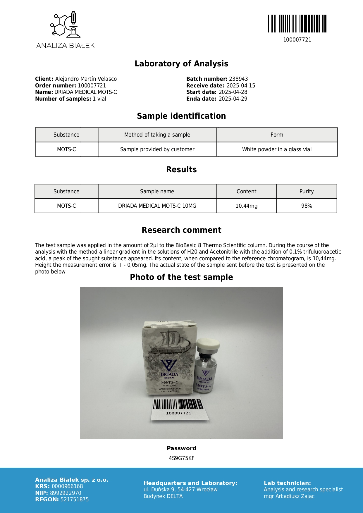 MOTS-C 10 mg - Image 2