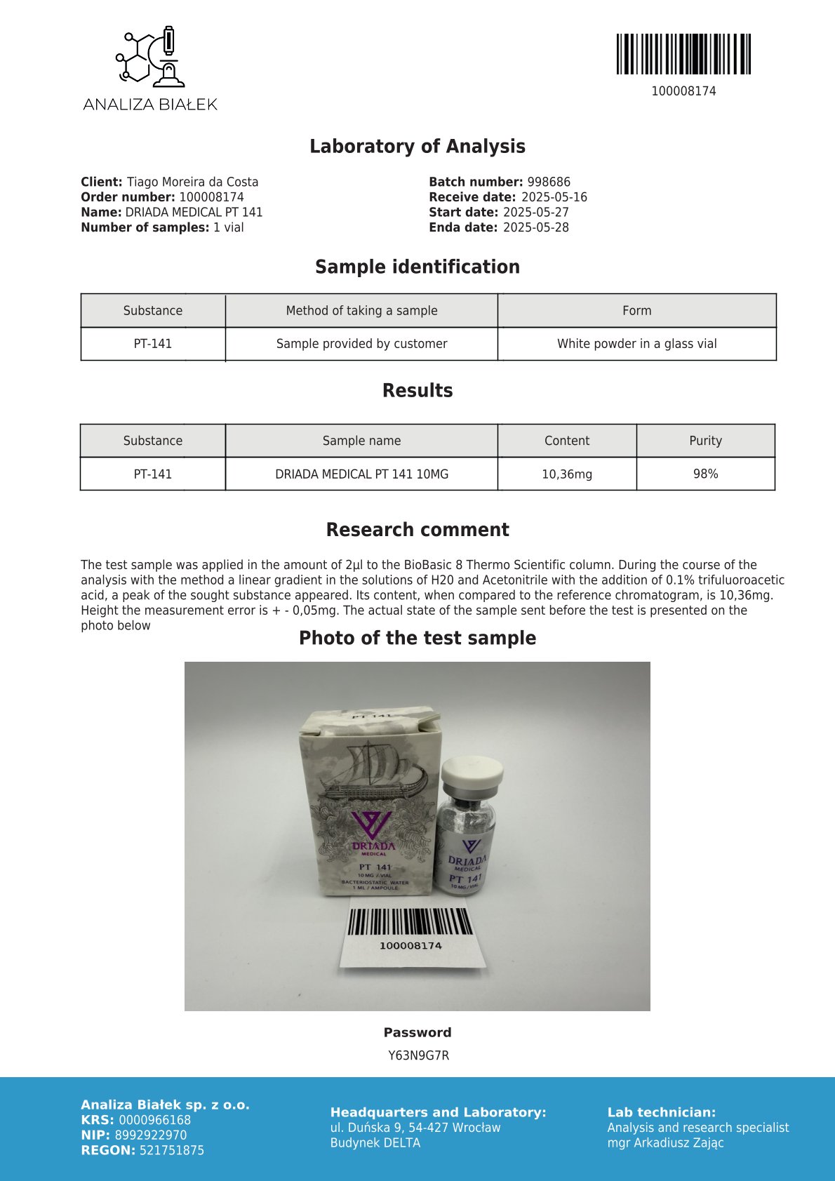 PT-141 10mg - Bremelanotide - Peptide - Image 2