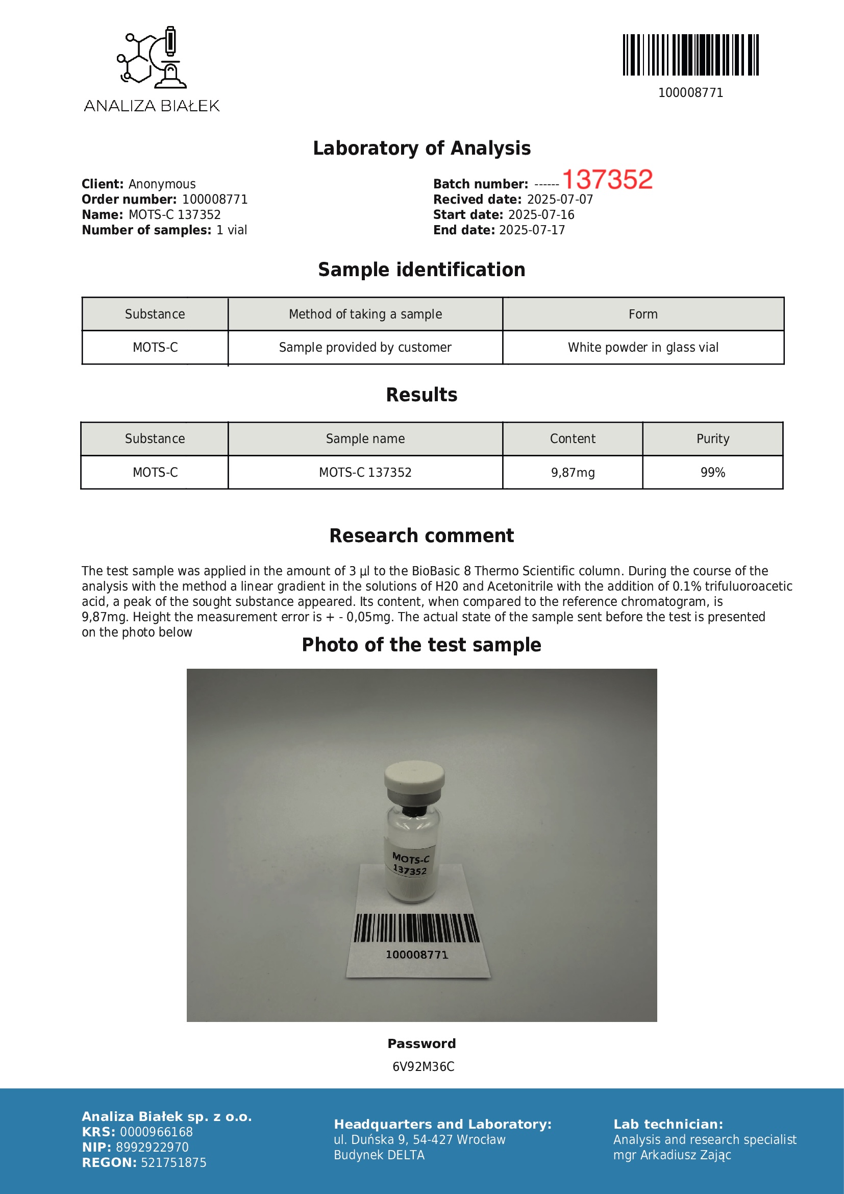 MOTS-C 10 mg - Image 3