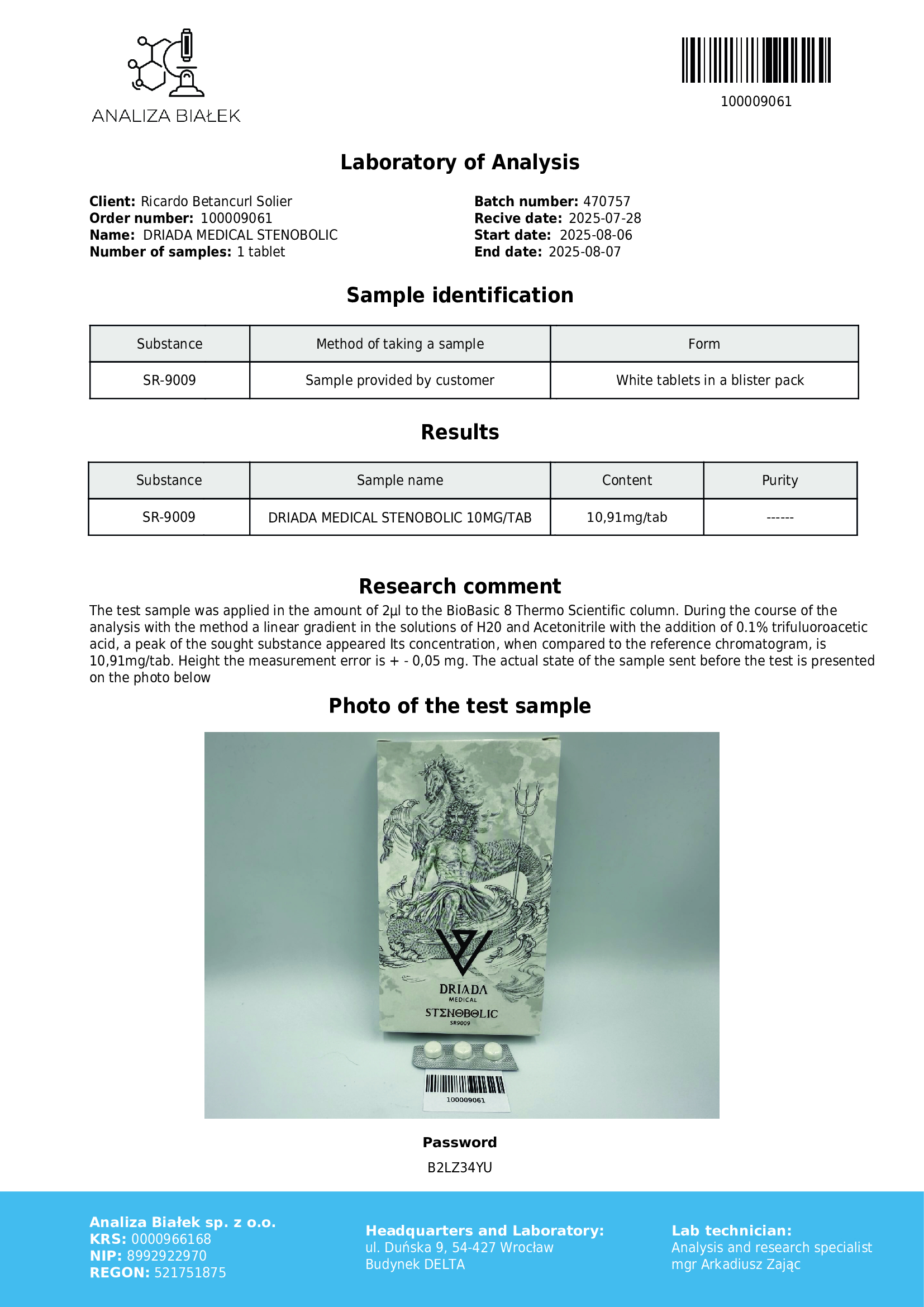 Stenobolic 10mg - SR 9009 - SARMS - Image 2