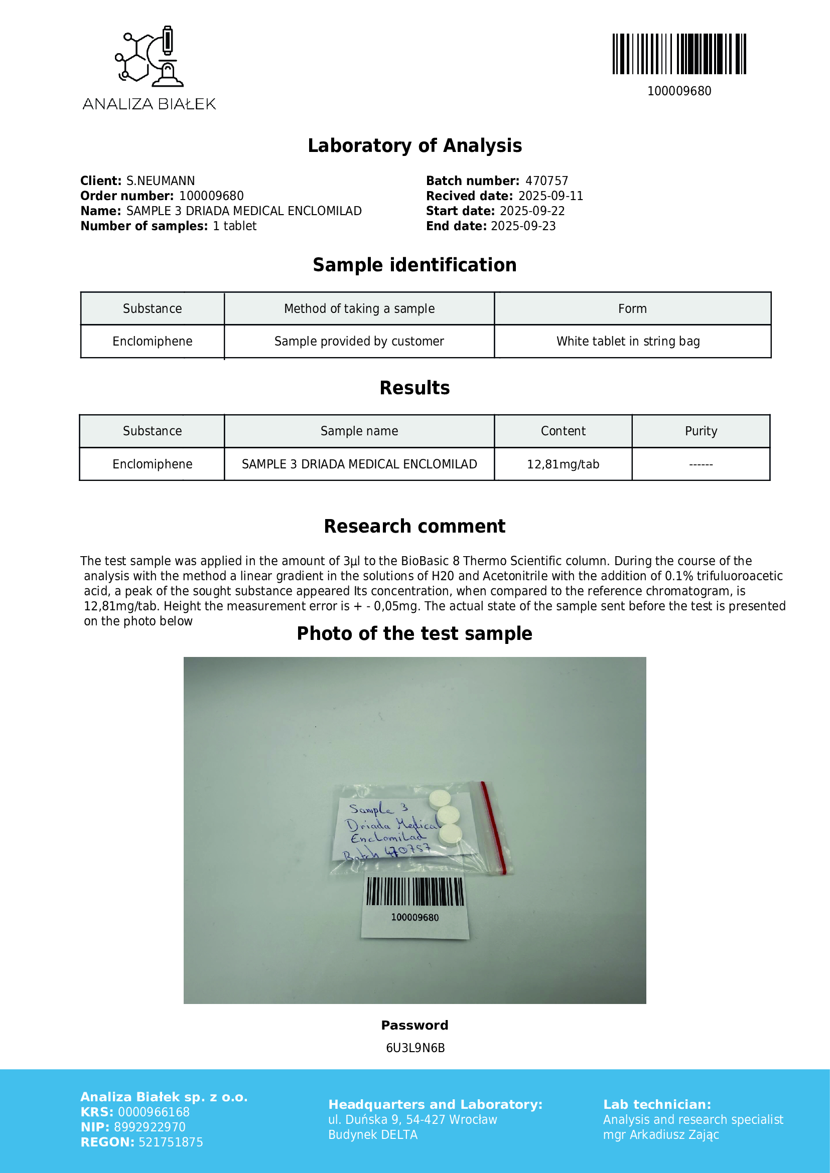 Enclomilad 12.5 mg (Enclomifene citrate) - Image 4