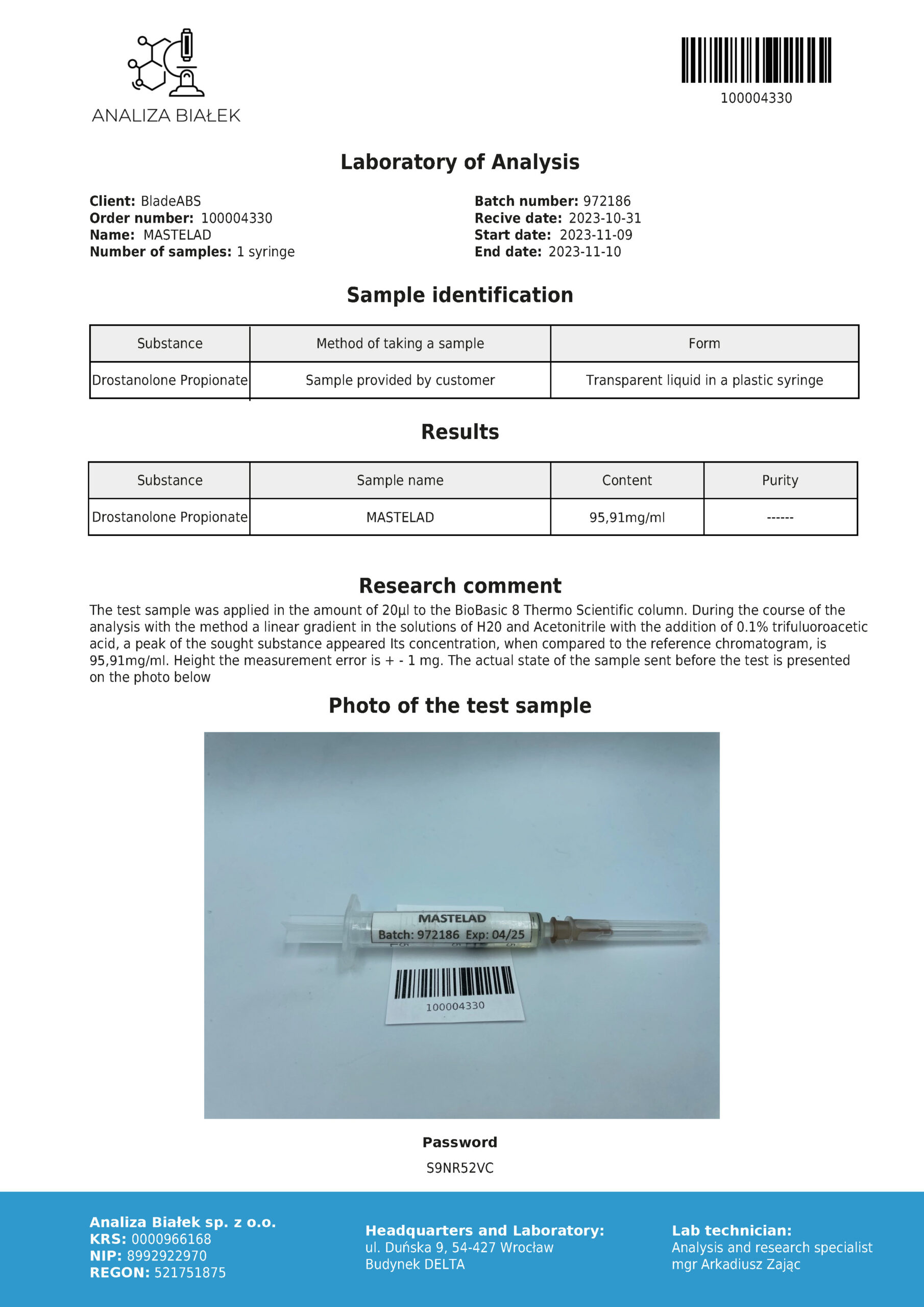 Mastelad 100 mg/ml (Drostanolone Propionate-Masteron) (old version) - Image 3
