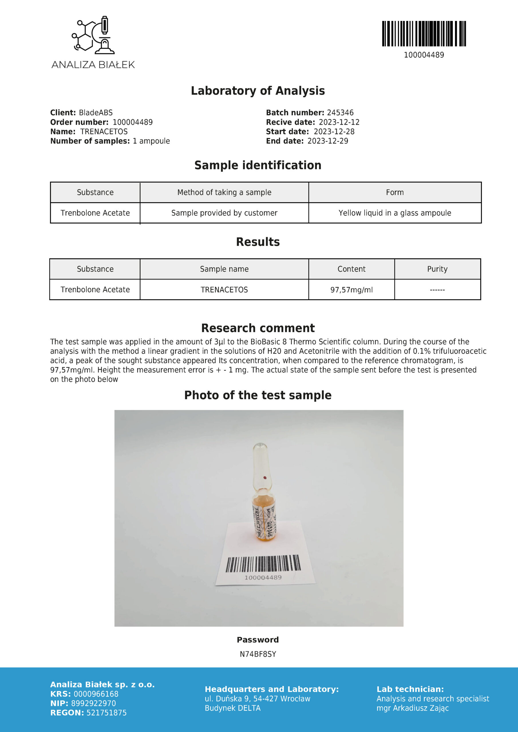 Trenacetos 100 mg/ml (Trenbolone Acetate) - Image 3