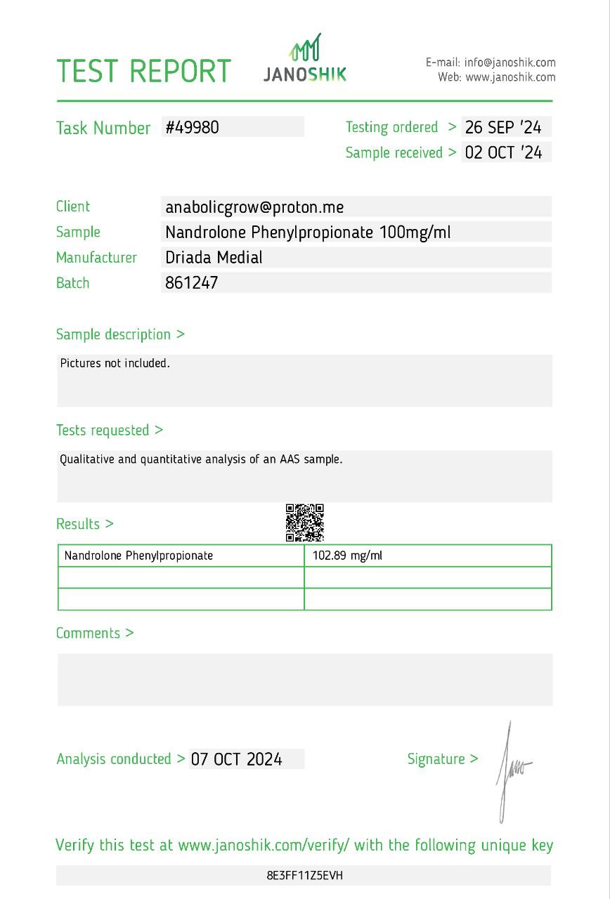 Nanphenylos 100 mg/ml (Nandrolone Phenylpropionate) 10 ml vial - NPP - Image 2