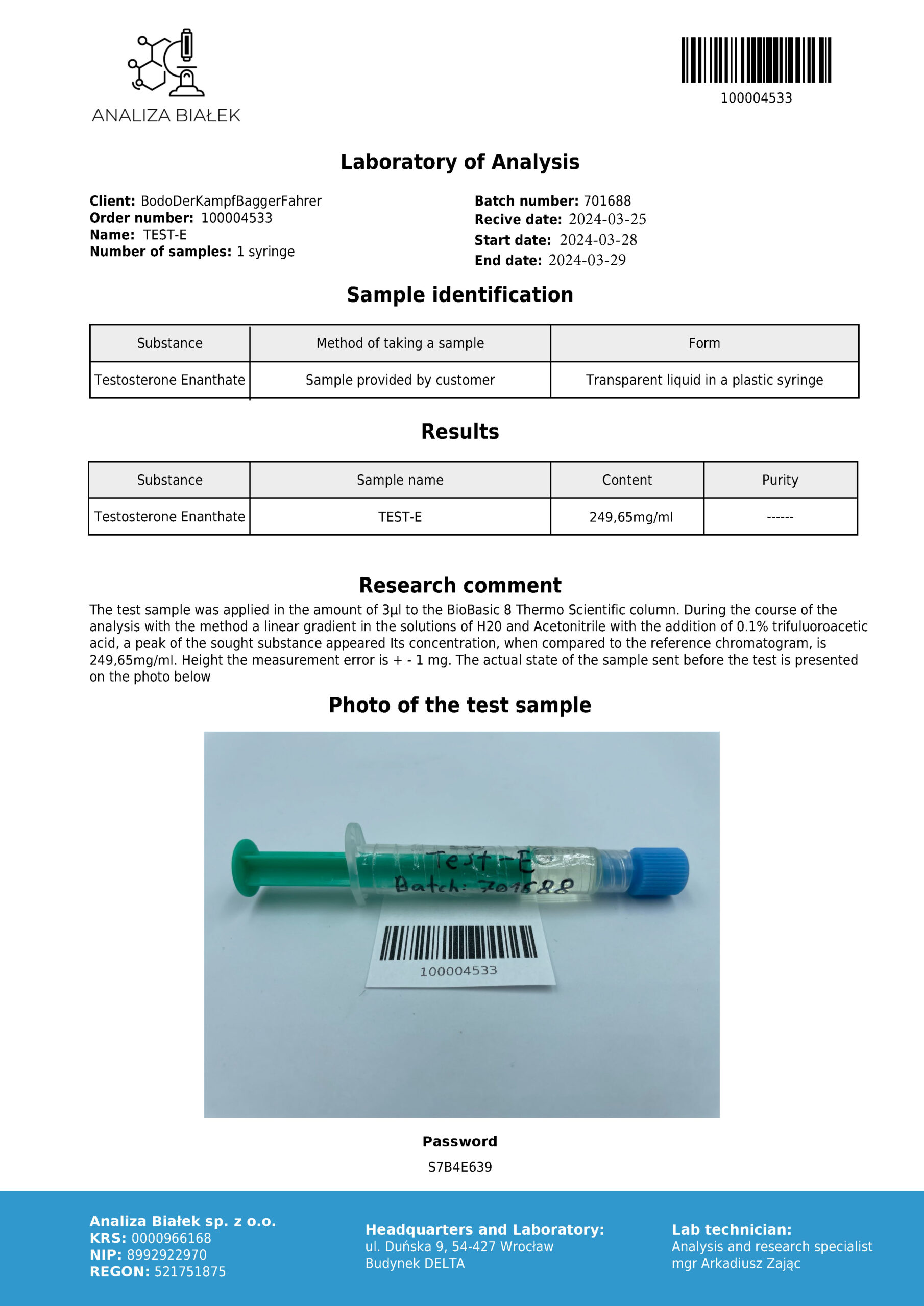 Testos 250 mg/ml (Testosterone Enanthate) - Image 4