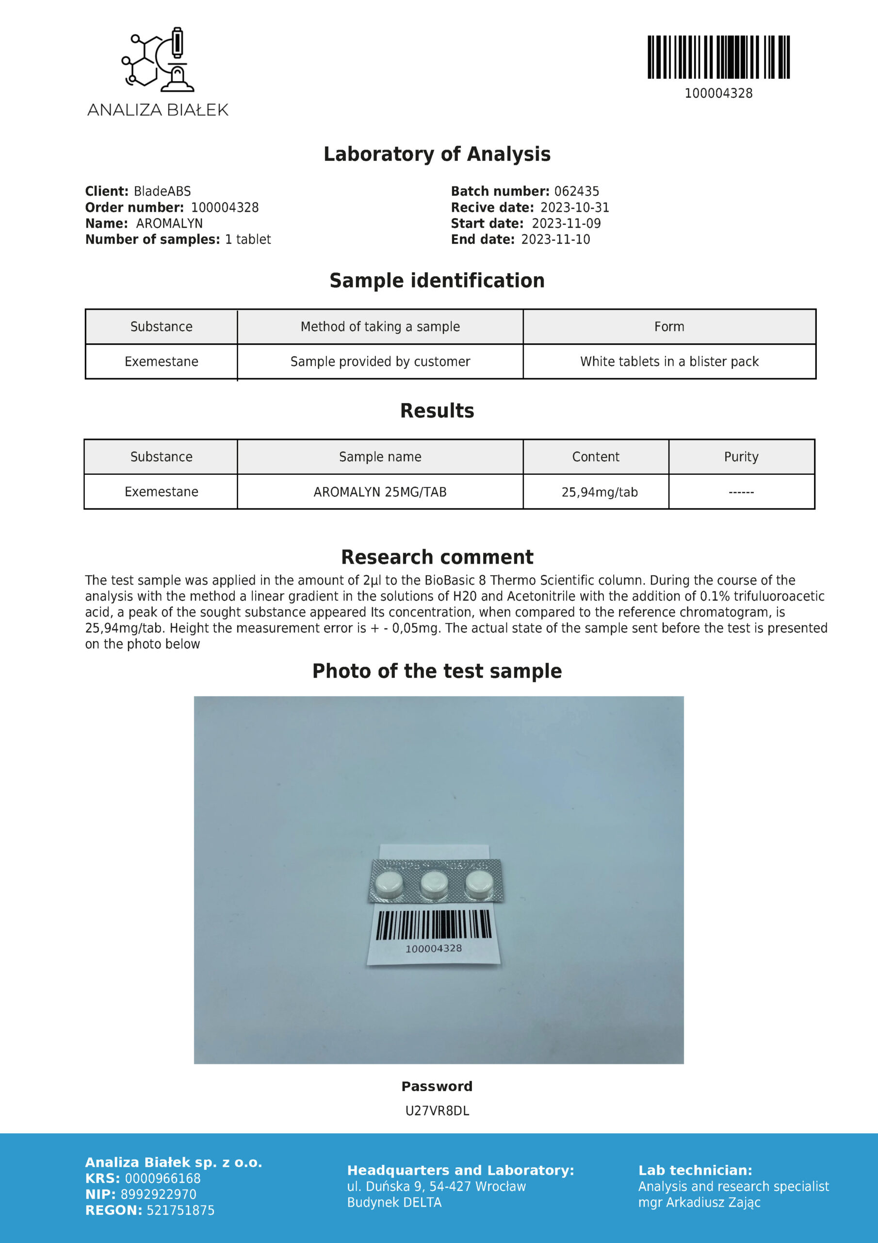 Aromalyn 25 mg Esemestano - Aromasin - Afbeelding 4