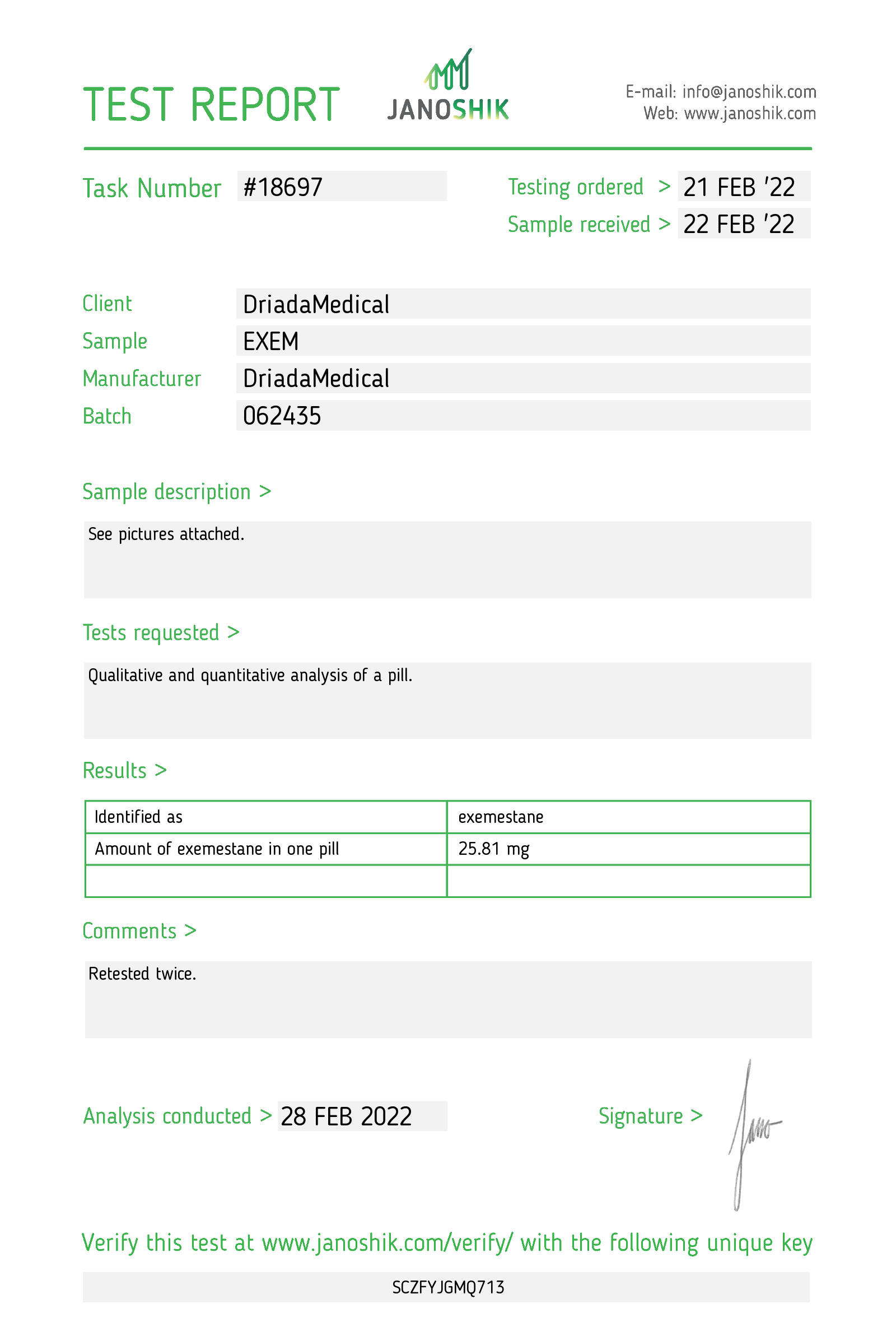 Aromalyn 25 mg Esemestano - Aromasin - Afbeelding 5