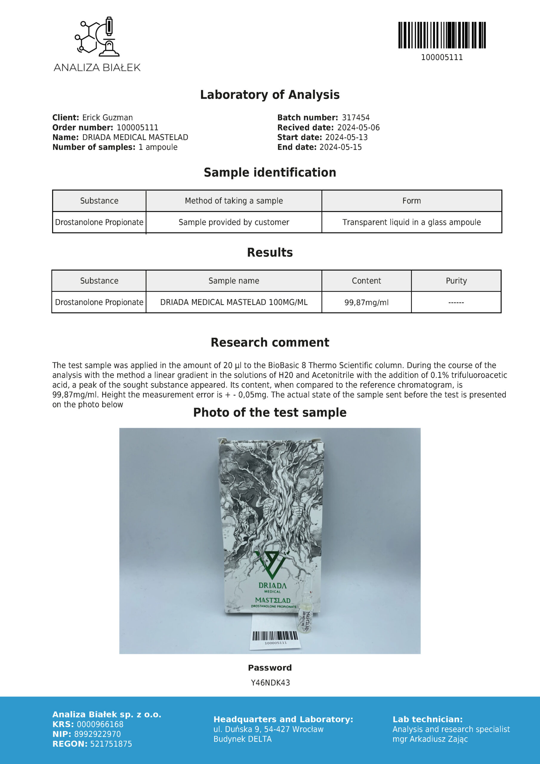 Mastelad 100 mg/ml (Drostanolone Propionate-Masteron) (old) - Image 4
