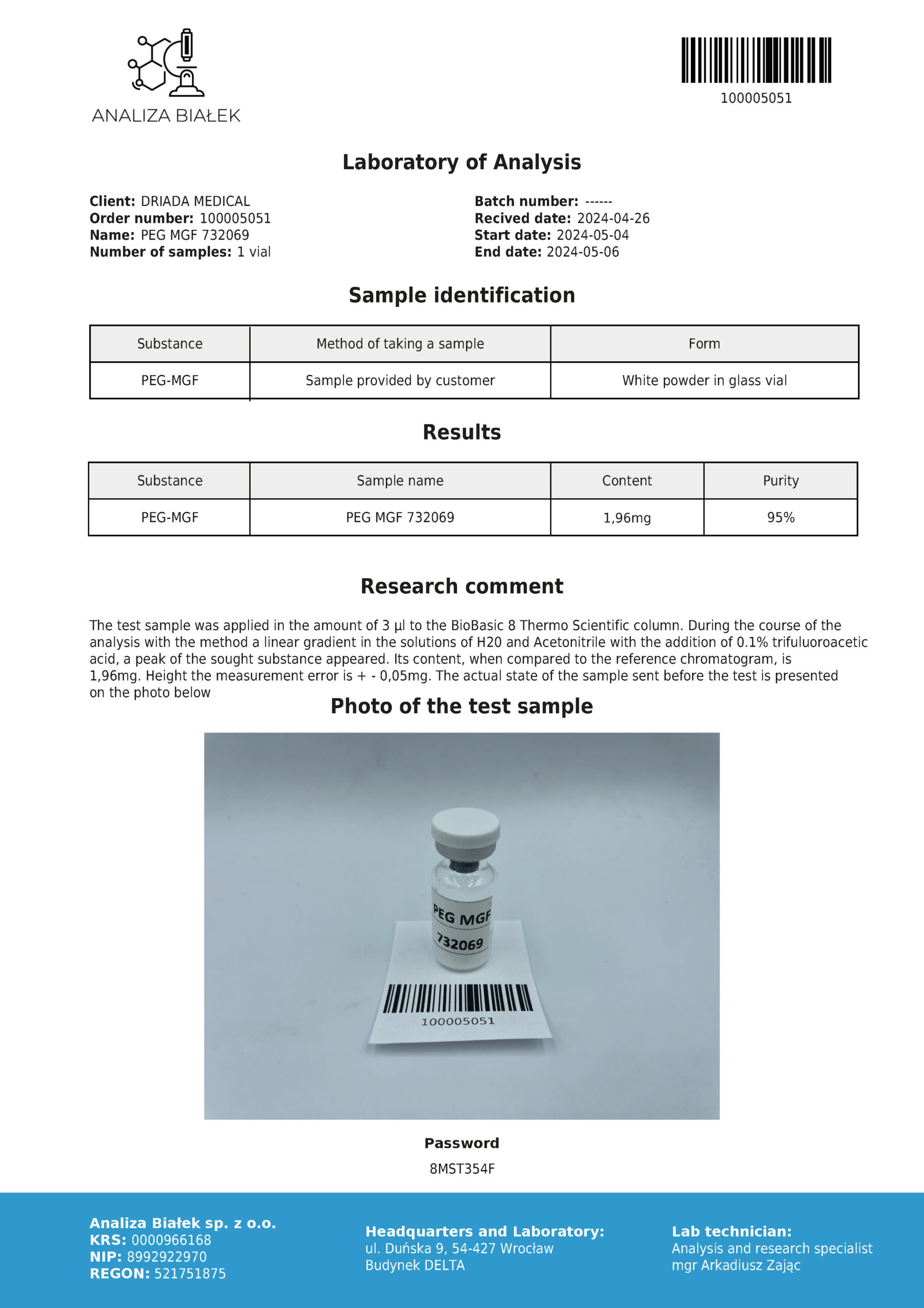 PEG-MGF 2mg - Peptide - Image 2