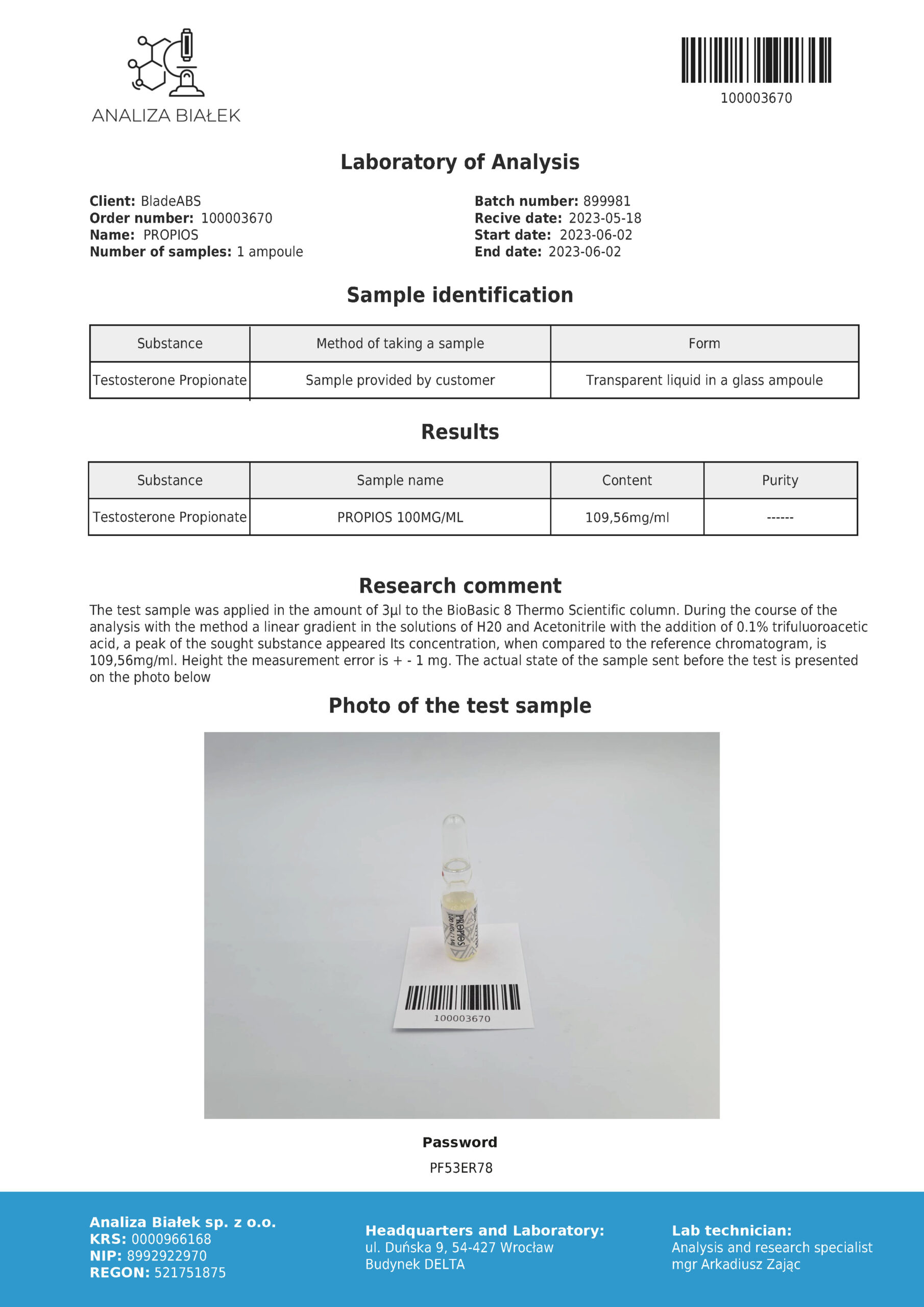 Propios 100 mg/ml (propionato de testosterona) vial de 10 ml - Imagen 3