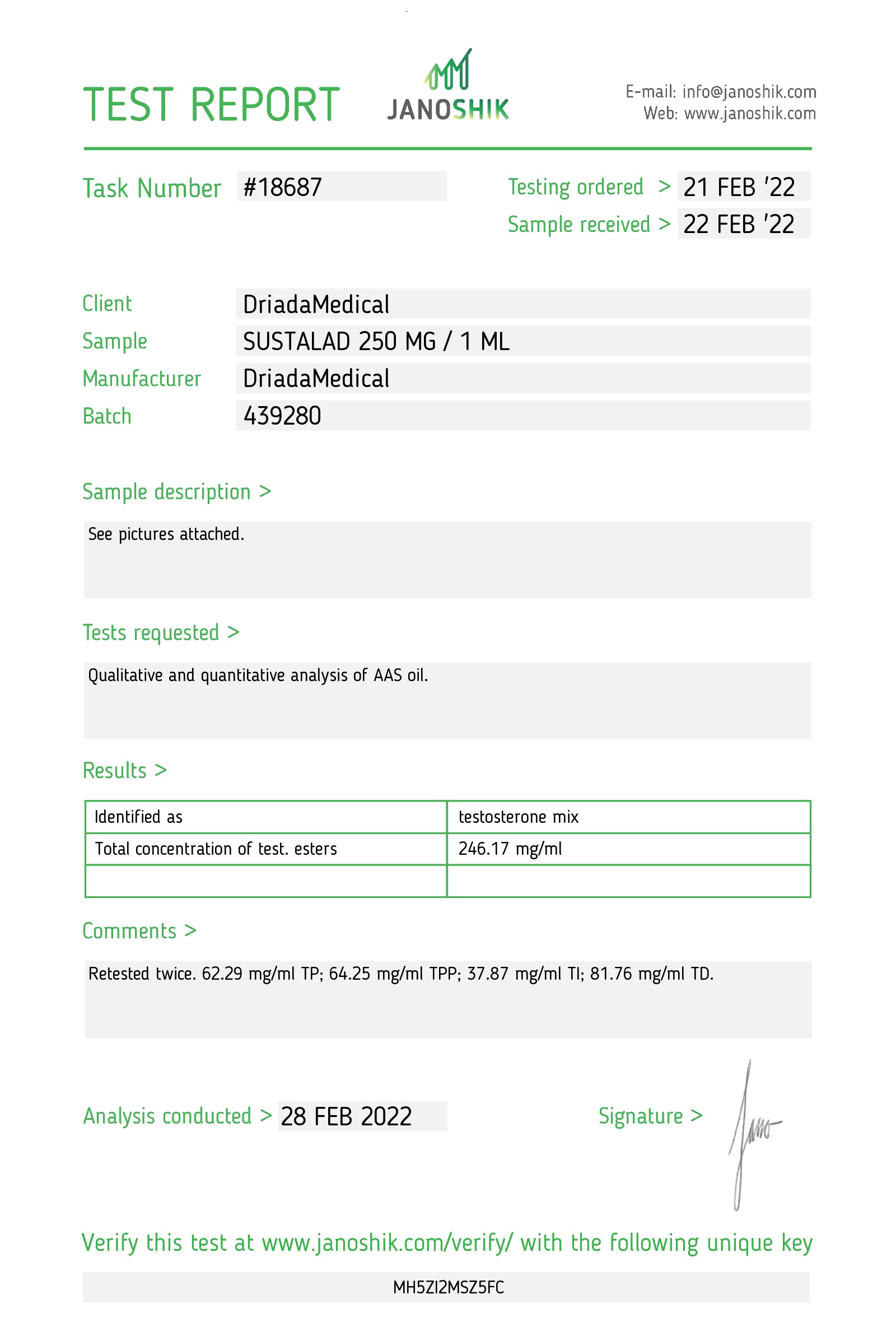 Sustalad 250 mg/ml (Sustanon 250) 10 ml vial - Imagen 2