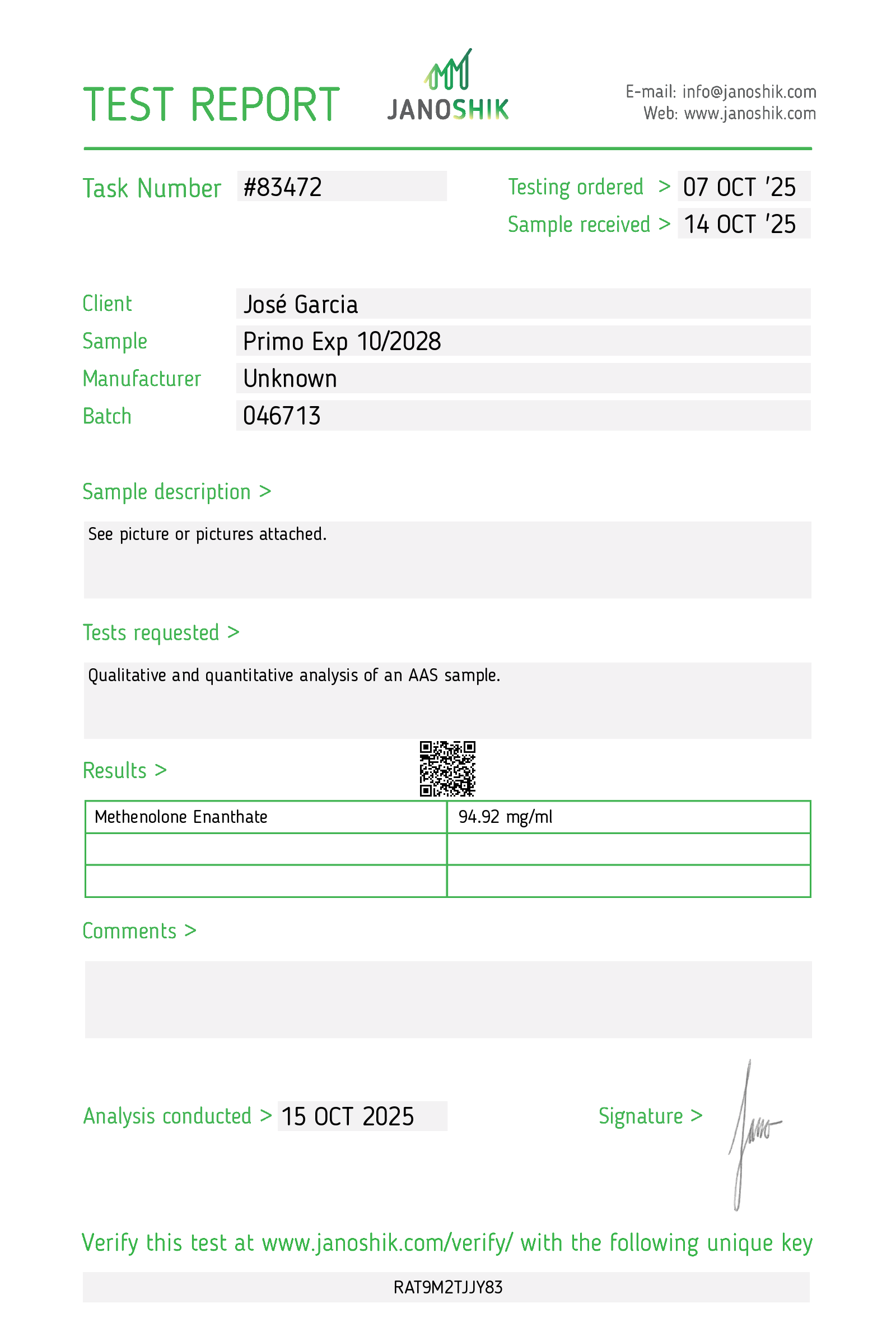 Primos 100 mg/ml (Metenolone Enanthate) 10 ml flacon - Primobolan - Afbeelding 2
