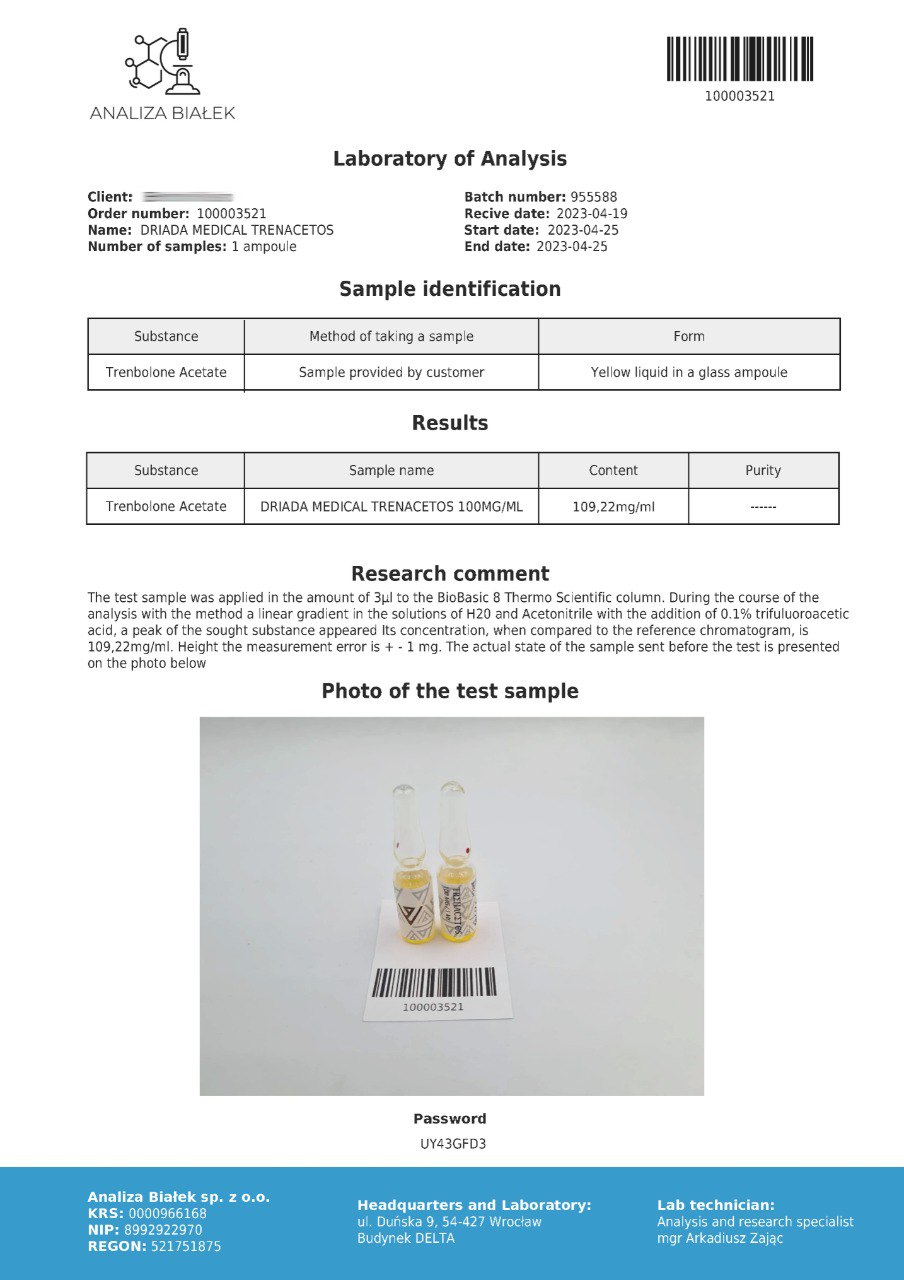 Trenacetos 100 mg/ml (Trenbolone Acetate) - Image 2