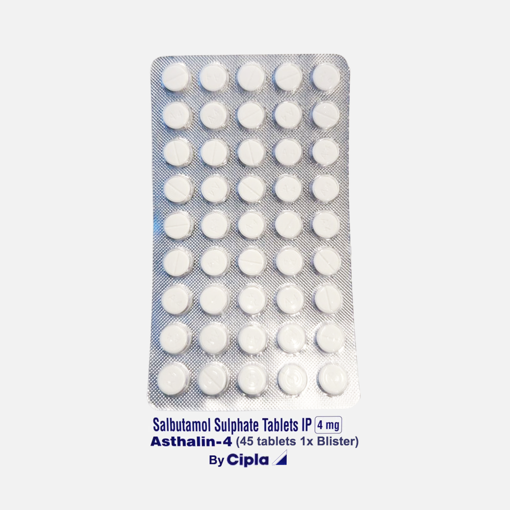 Salbutamol 4mg (Asthalin 4) (45 tablets) Salbutamol