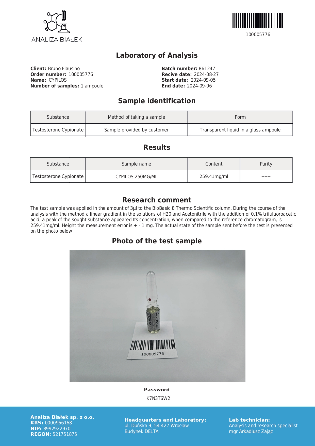 Cypilos 200 mg/ml (cipionato de testosterona) vial de 10 ml - Imagen 5